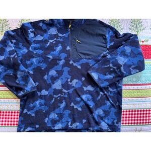 Starter Blue Camo Fleece Jacket Men's 2XL Blue Camouflage Full Zip